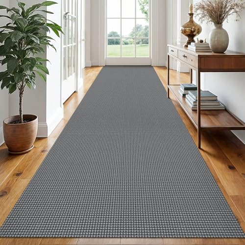 EARTHALL Runner Rug 3x16 Ft Washable Runners for Hallways Extra Long Woven Non Slip Entryway Runner Braided Kitchen Runner Indoor Outdoor Carpet Runners for Hotels, Hall, Stair, Dark Gray