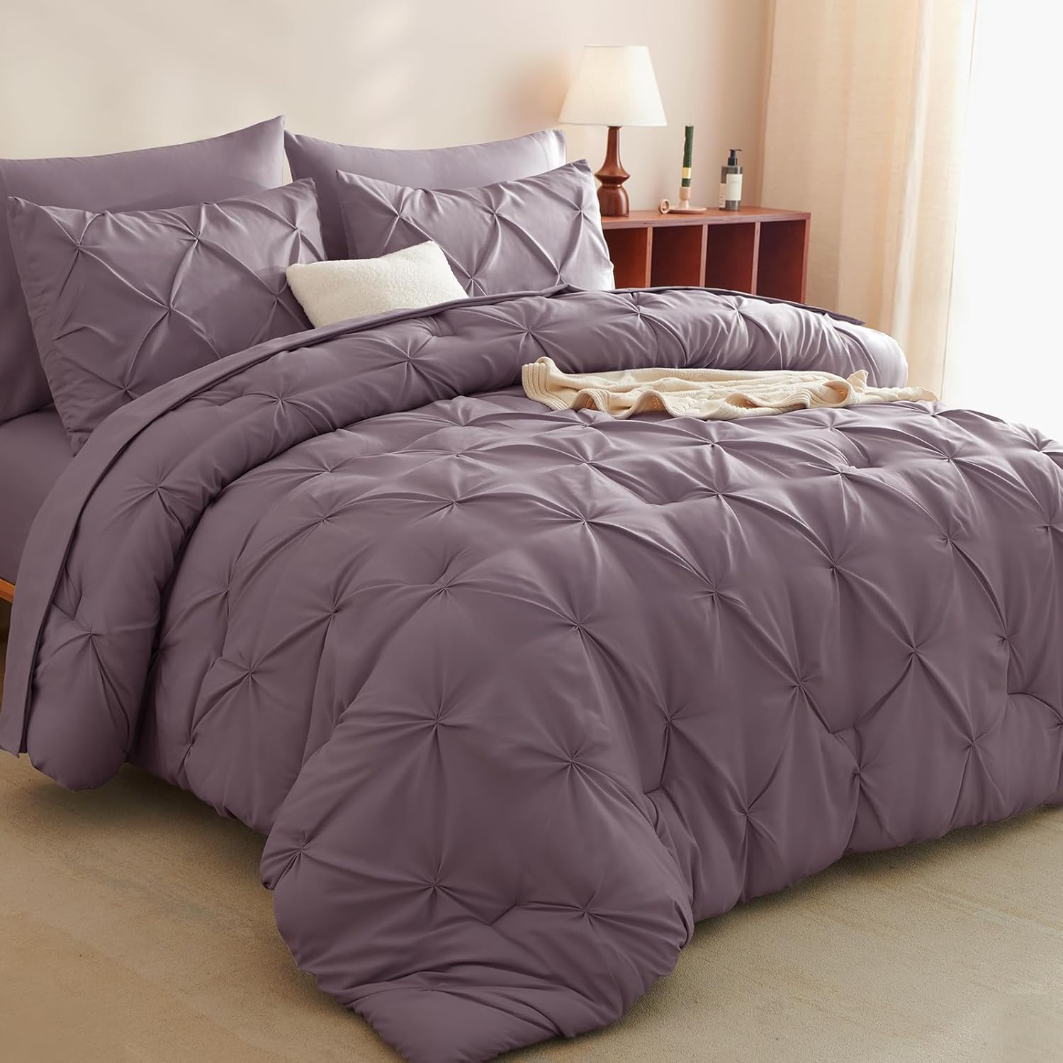 CozyLux Full Size Comforter Sets Grayish Purple