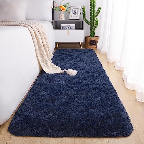 Chicrug Plush 3x8 Runner (Navy Blue)