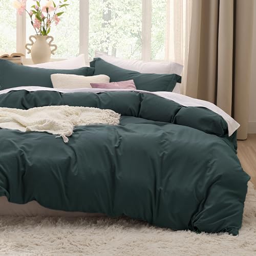 Bedsure Forest Green Oversized King Duvet Cover