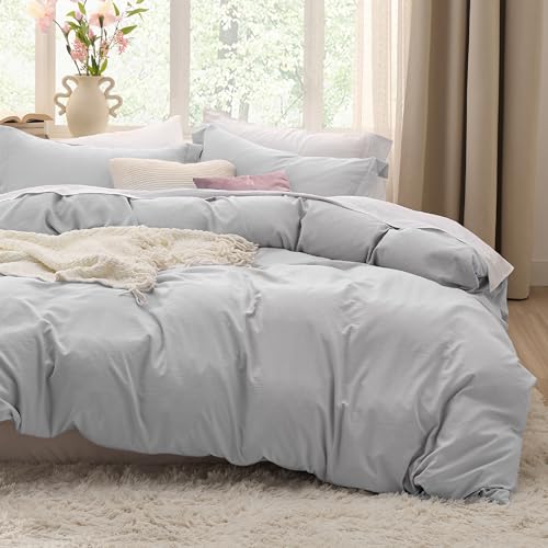 Bedsure Light Grey Oversized King Duvet Cover