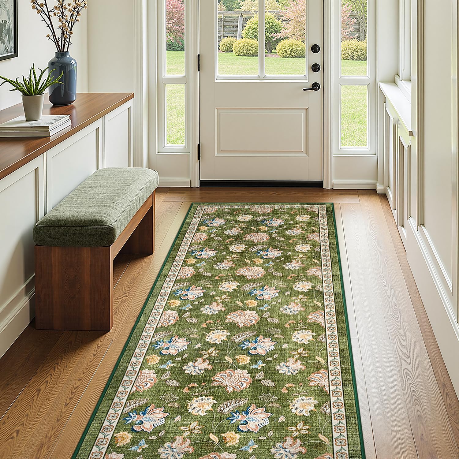 jinchan 3x10 Floral Runner