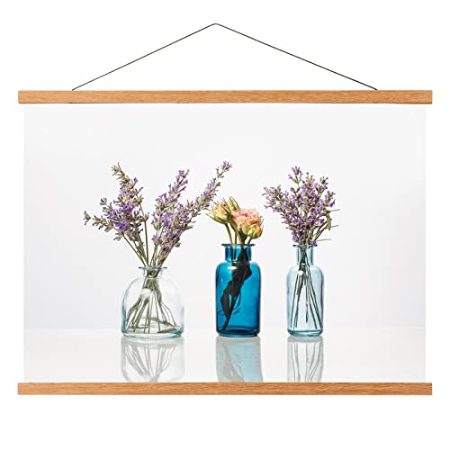 FALAMON Magnetic Poster Hanger Frame, 42x30 42x28 42x24 Teak Wood Magnet Poster Frame for Posters, Prints, Photos, Pictures, Maps, Scrolls, and Canvas Artwork