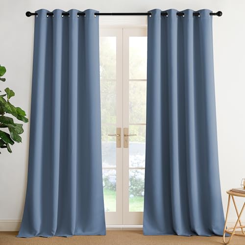 NICETOWN Stone Blue Energy Saving Drapes