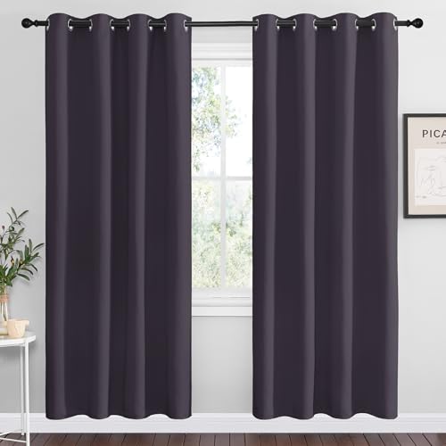 NICETOWN Greyish Purple Blackout Curtains 78"