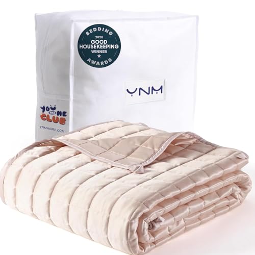 YnM Cooling Weighted Blanket for Adults, 20lbs Heavy Bed Throw Comforter with 100% PE Fabric, Ideal for Hot Sleepers or Summer Days(60x80 Inches for Queen/King Bed, 20 Pounds, Pink)