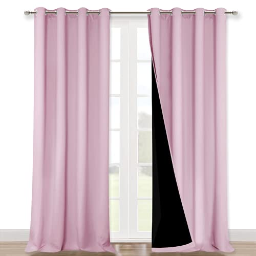 NICETOWN Full Shading Curtains 90" Long (Lavender Pink)