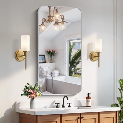 FORBATH 24x48 Inch Silver Bathroom Mirror