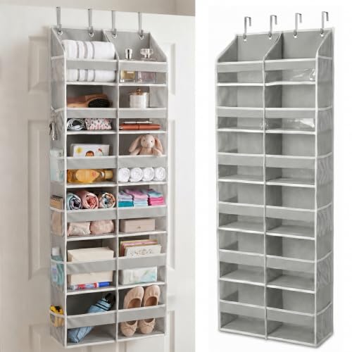 HOMELUX THEORY Heavy Duty Over the Door Organizer Light Gray