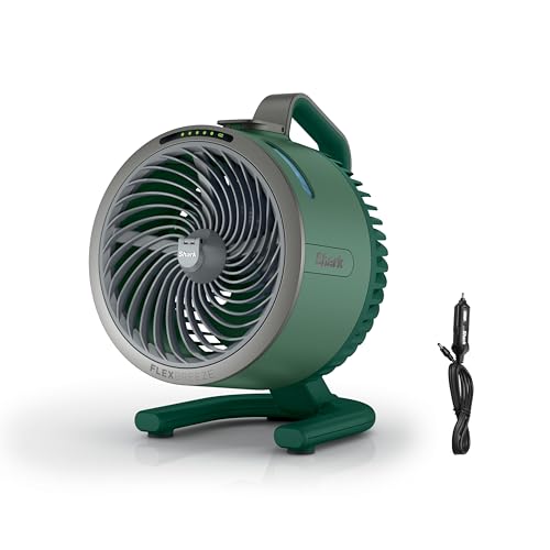 Shark FlexBreeze HydroGo Fan + Car Charger  Ultra-powerful portable fan that mists indoors & outdoors. 5 speeds, 2 bonus modes, & evaporative misting, Spruce, FA052QGN