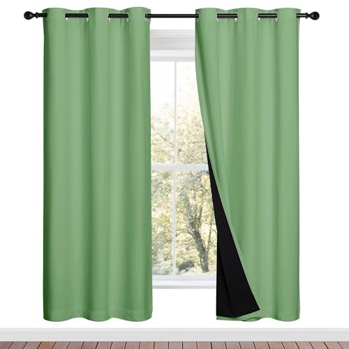 NICETOWN 100% Blackout Window Curtain Panels (Forest Green)