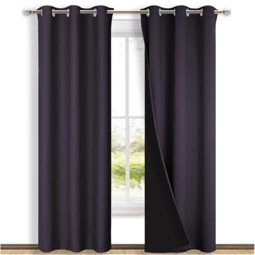 NICETOWN 80" Blackout Curtains (Greyish Purple)