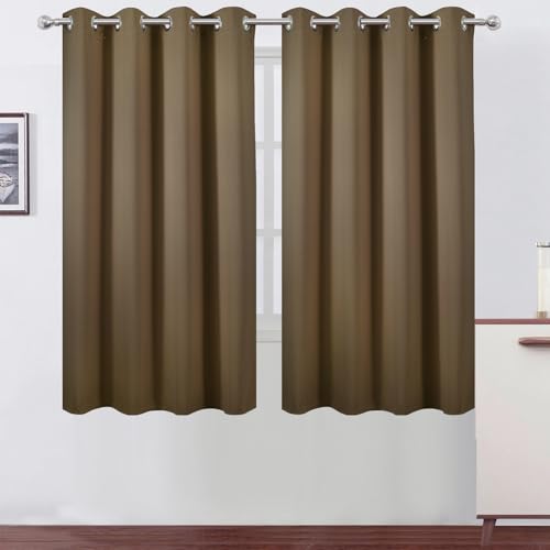 LEMOMO Brown Blackout Curtains