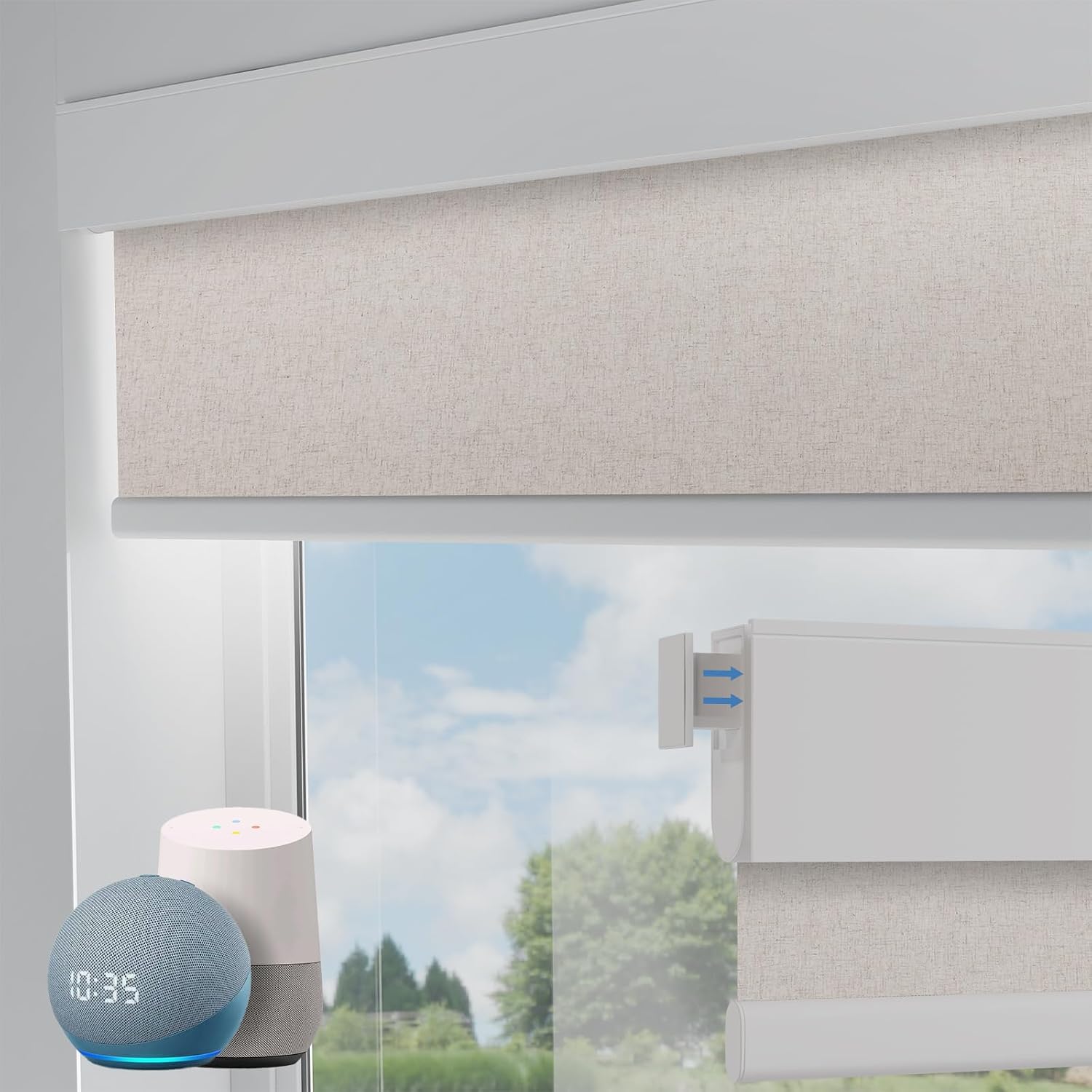 Motorized Blinds (Linen, 31.5 x 72)