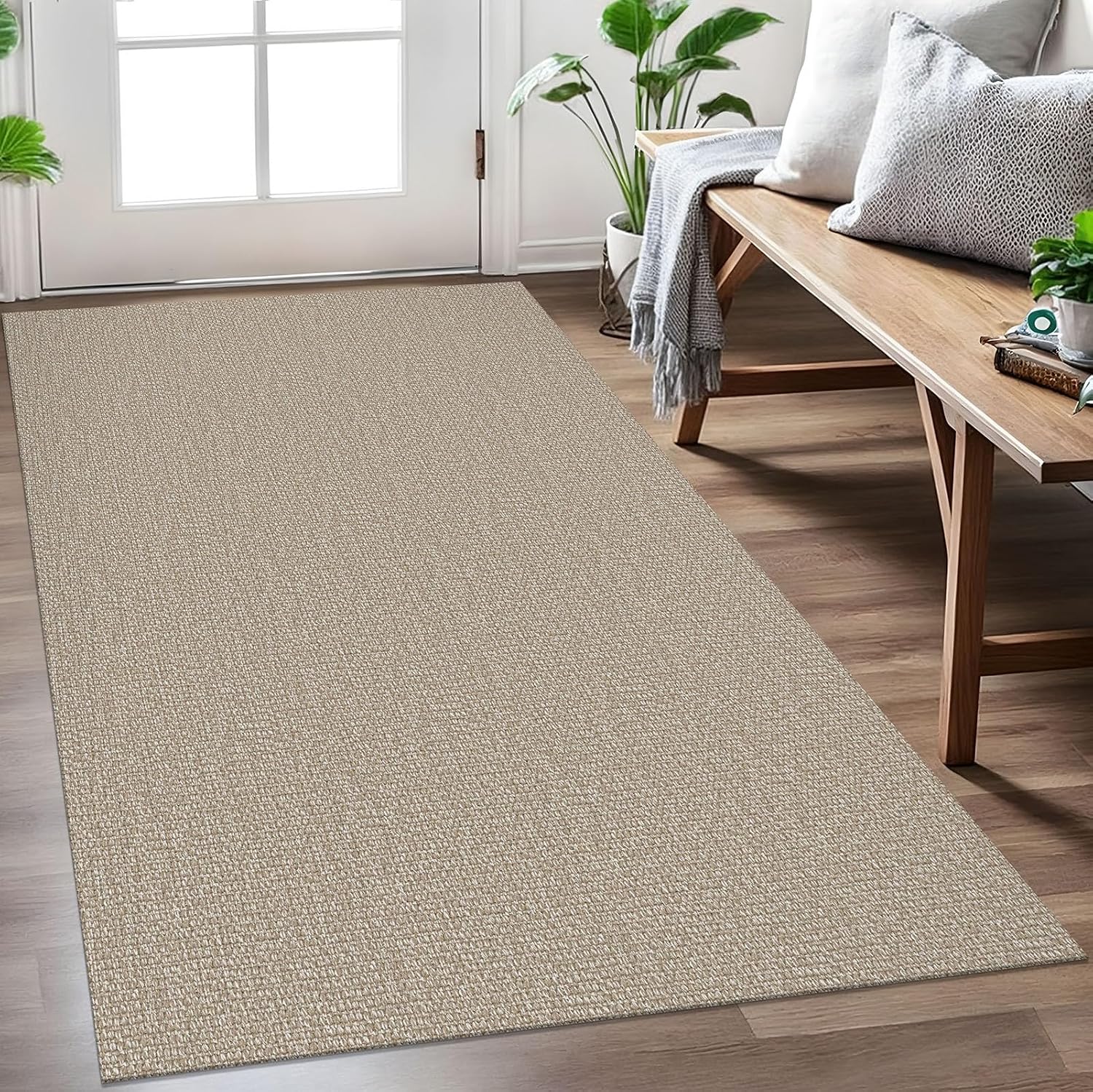 EARTHALL Washable Area Rug 3x5 Ft (Sand/Beige)