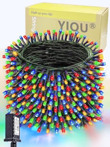 Upgraded 264FT 800 LED Christmas Lights Outdoor Indoor, Xmas Green Wire Plug In String Lights with Memory & Timer & 8 Modes, Waterproof Fairy Light for Tree Party Garden Christmas Decor (Multicolor)