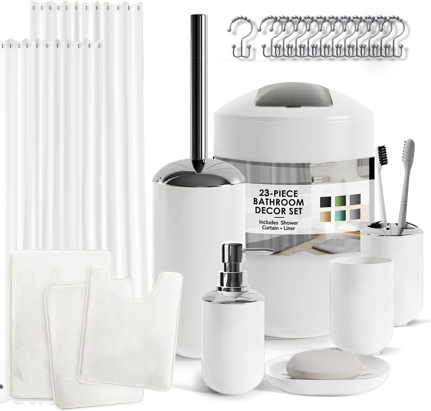 Clara Clark 23PC White Bathroom Set