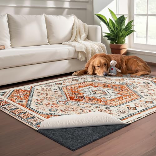 100% Waterproof Rug pad, 2x20 ft Area Rug Non-Slip Rug Pads, 1/4" Thick Carpet Pads for All Floors and finishes, Felt pad for Hardwood Floors, Keep Carpets in Place Soft and Secure
