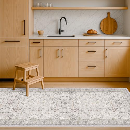 Light Gray Washable 2'6"x8' Wide Runner