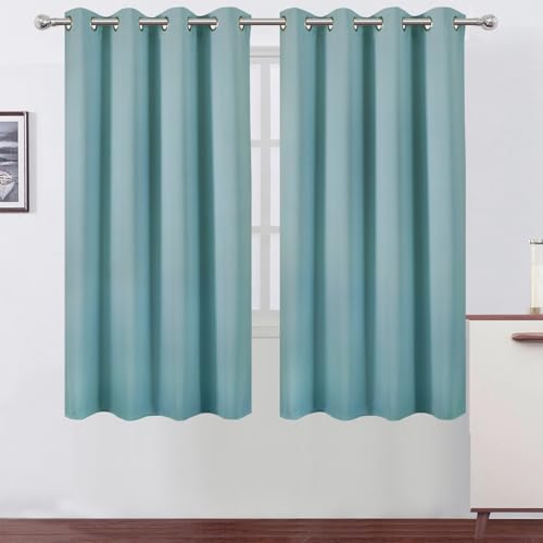 LEMOMO Stone Blue Blackout Curtains 66 x 63