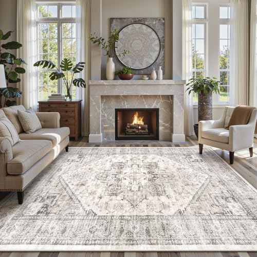 LIVEBOX Taupe Vintage Tribal Rug