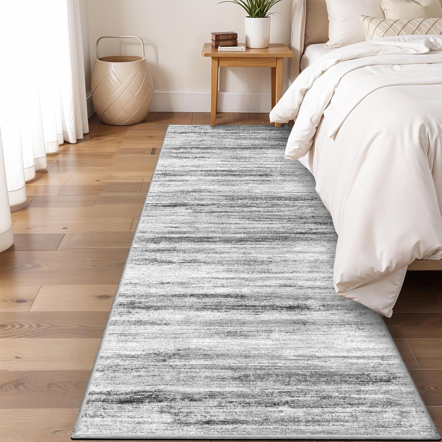 WIEVEDENS 3x6 Washable Runner (Grey)