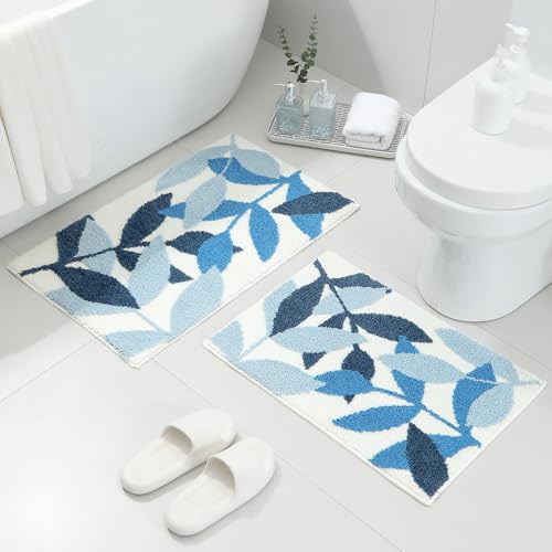 Gibelle Blue Bathroom Rug Set (Budget)