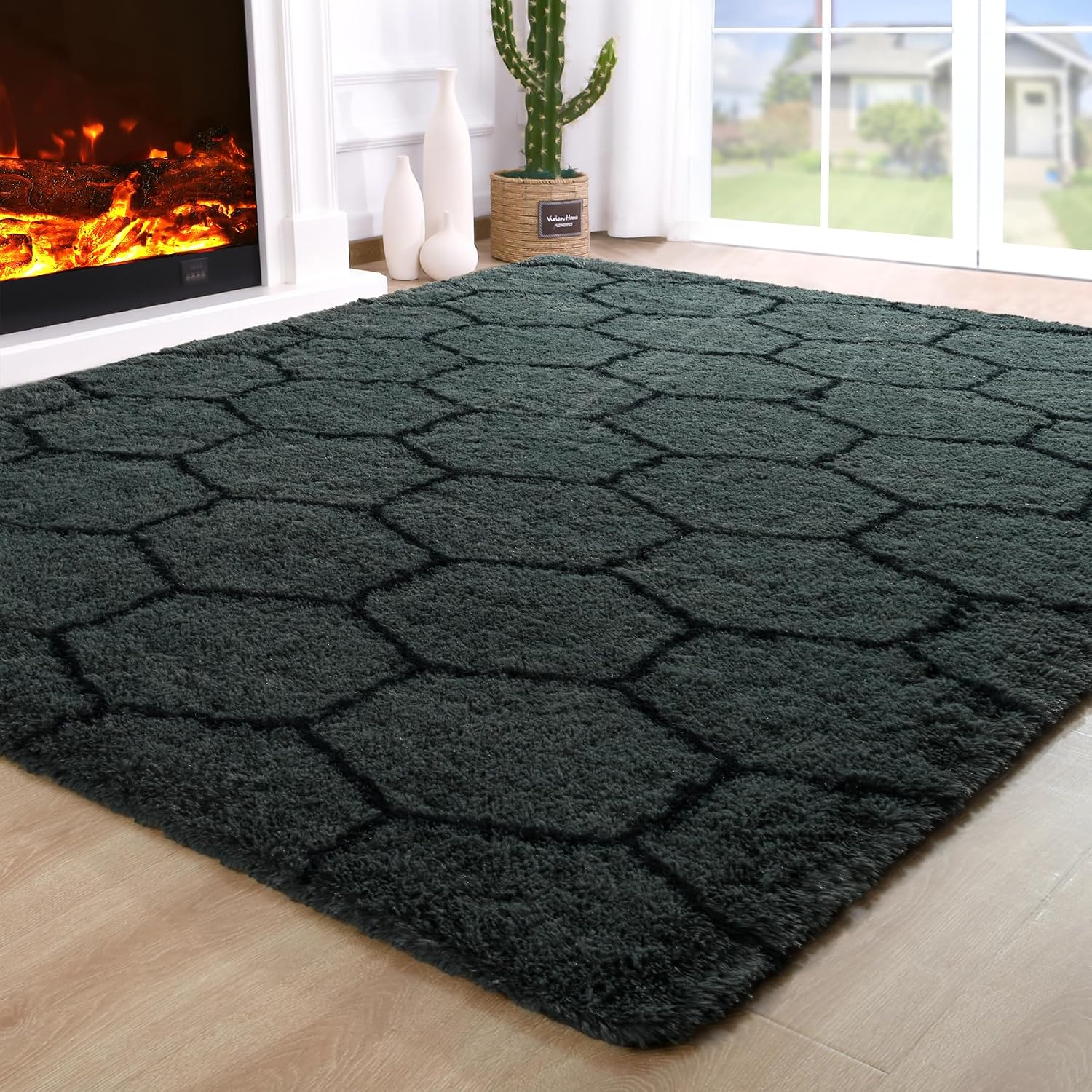 Fluffy 5x8 Area Rugs for Bedroom Living Room,Thick Shag Throw Floor Carpet,Soft Shaggy Bedside Non-Slip Rug Dusk Gery