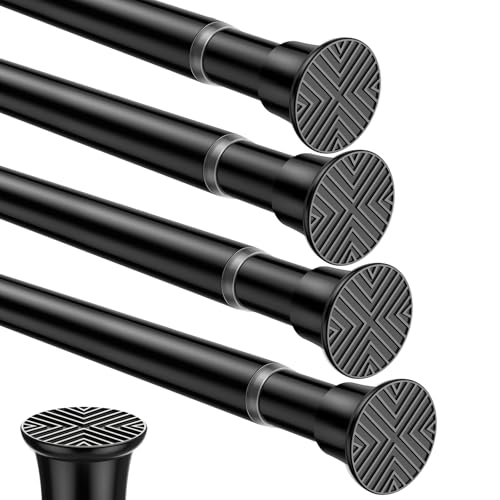 ZipGlo 4-pack Black Tension Rods