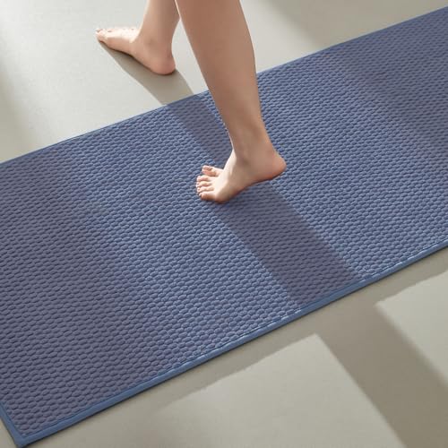 Bathroom Runner Rug, Denim Blue