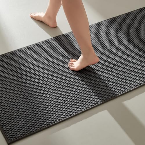 Bathroom Runner Rug, Dark Grey