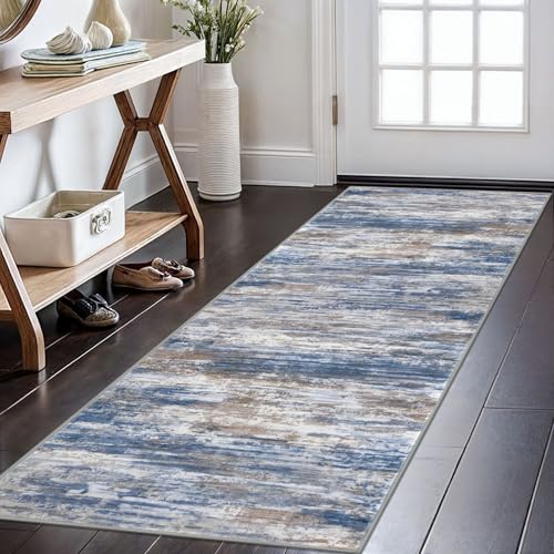 KOZYFLY Modern Abstract Runner 2x6 (Blue/Rust)
