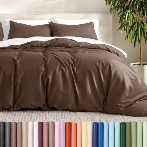 Bare Home Bedding Duvet Cover California King Size - Premium 1800 Super Soft Collection - Lightweight, Cooling - Soft Breathable Bedding Duvet Cover (Cal King, Cocoa)