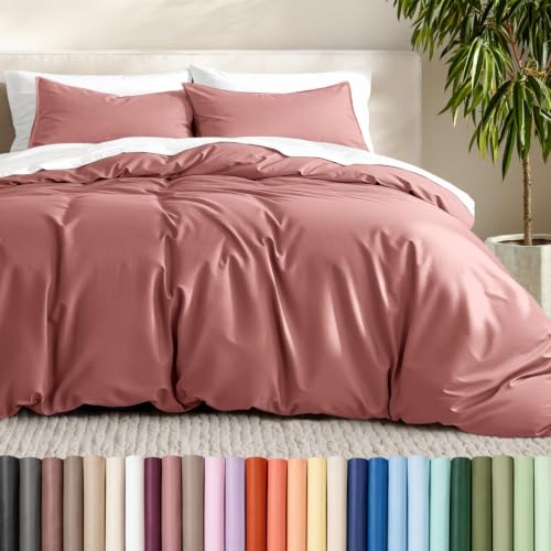 Bare Home Bedding Duvet Cover California King Size - Premium 1800 Super Soft Collection - Lightweight, Cooling - Soft Breathable Bedding Duvet Cover (Cal King, Dusty Rose)