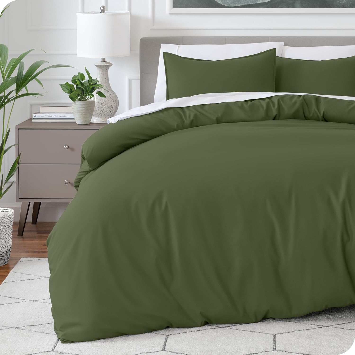 Bare Home Bedding Duvet Cover California King Size - Premium 1800 Super Soft Collection - Lightweight, Cooling - Soft Breathable Bedding Duvet Cover (Cal King, Cypress)