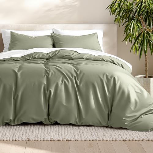 Bare Home Bedding Duvet Cover Oversized Queen - Premium 1800 Super Soft Collection - Lightweight, Cooling - Soft Breathable Bedding Duvet Cover (Oversized Queen, Sage)