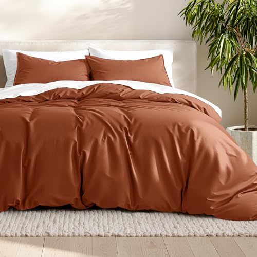 Bare Home Bedding Duvet Cover King Size - Premium 1800 Super Soft Collection - Lightweight, Cooling - Soft Breathable Bedding Duvet Cover (King, Terracotta)