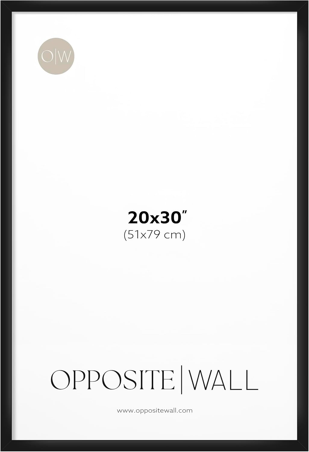 Opposite Wall - 20x30 in - Black Picture Frame - Lightweight, Versatile & Shatterproof - Wall Hanging Photo or Poster Frame - Wall Decor for Office, Gallery & Home, 51x76 cm