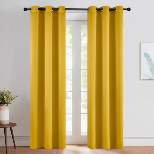 NICETOWN Gold Blackout Cafe Faux Silk