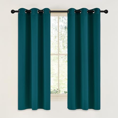 NICETOWN Teal Blackout Faux Silk