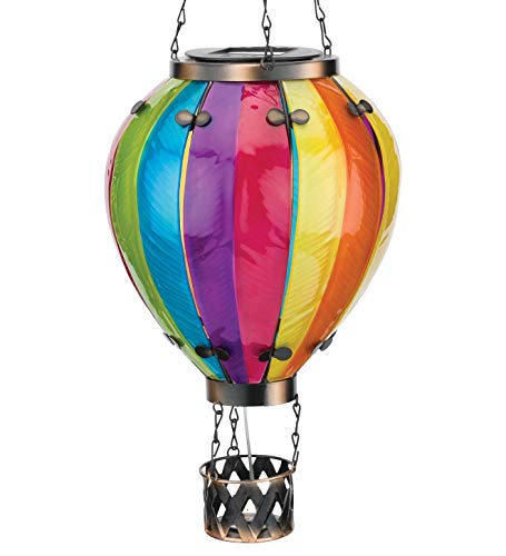 Regal Art & Gift Hot Air Balloon Solar Lantern (Rainbow, Large)