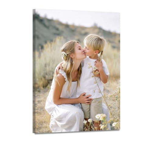 Custom Canvas Prints with Your Photos Personalized Canvas Wall Art (Framed 20x30inch) Personalized Pictures for Pet/Family Gifts for Mom/Men/Women