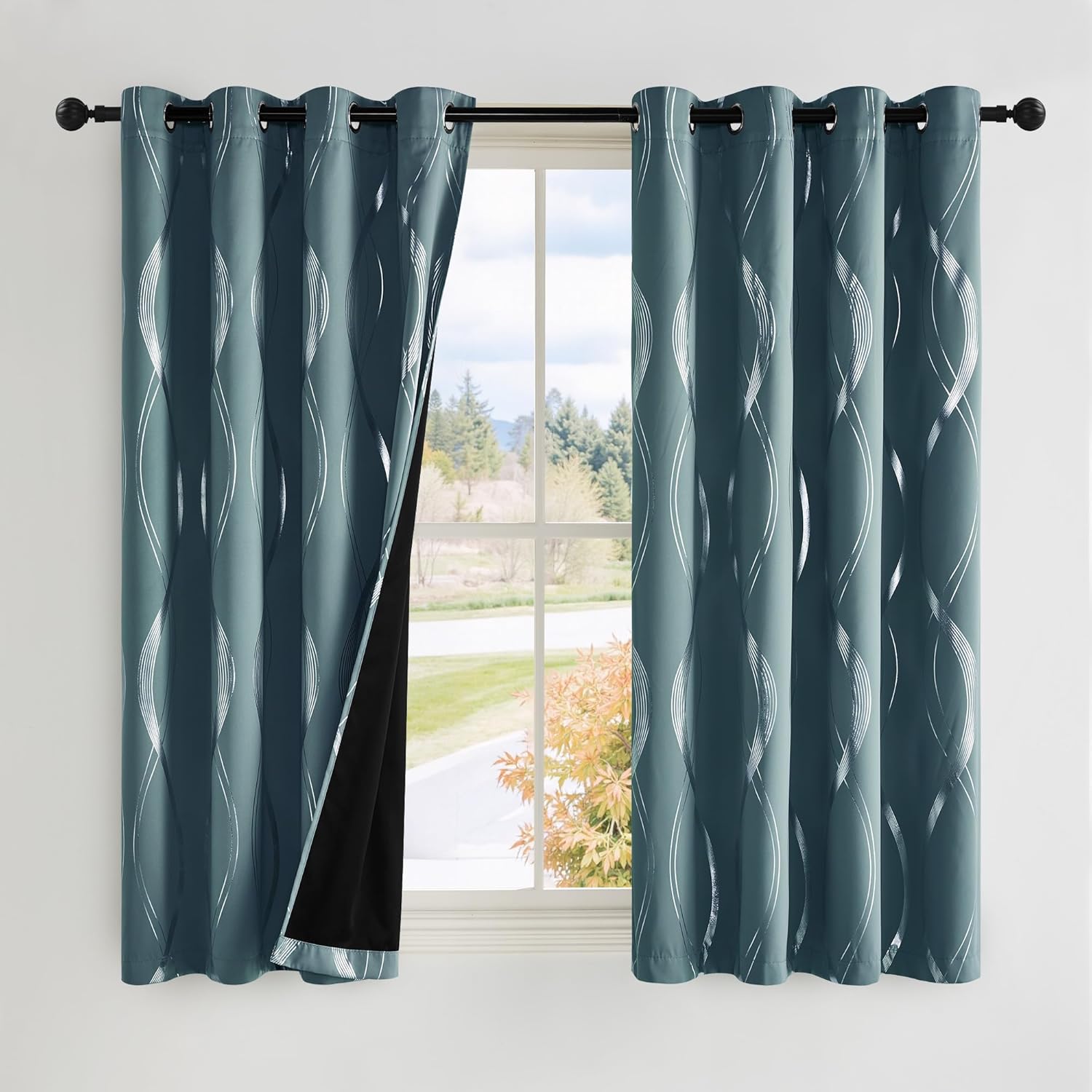 NICETOWN 100% Blackout Curtains (52"x72")