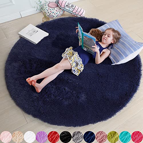 Amdrebio Dark Navy Round Rug