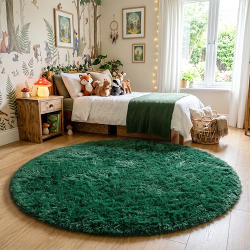 Amdrebio Dark Green Round Rug