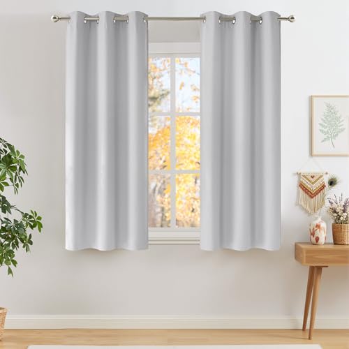 NICETOWN Short Faux Linen Greyish White