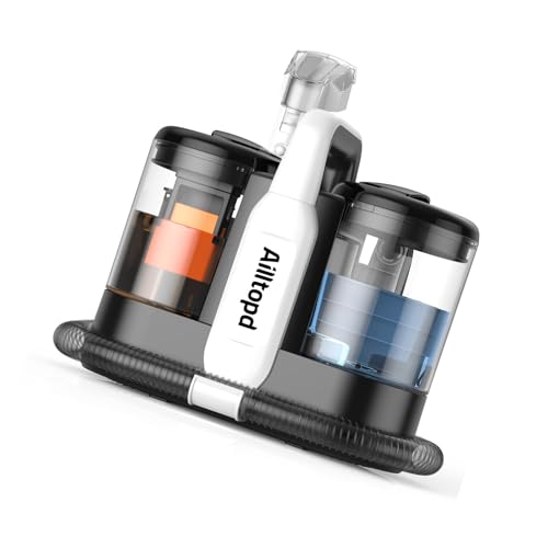Portable Carpet & Upholstery Spot Cleaner, 15KPa Powerful Suction Upholstery Cleaner Machine for Pet Stains, Area Rugs, Car Seats & Couches, Stairs with 2 BrushHead and Cleaning Solution