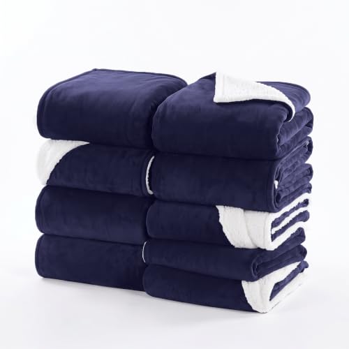 IR Imperial Rooms Navy Sherpa Blanket